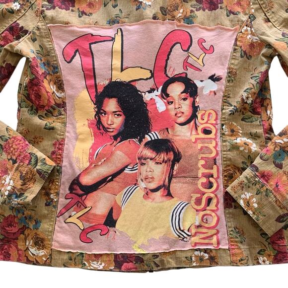 Via Penny Lane Reworked Apparel | TLC 90’s Graphic Custom Floral Jacket Small - Picture 7 of 8